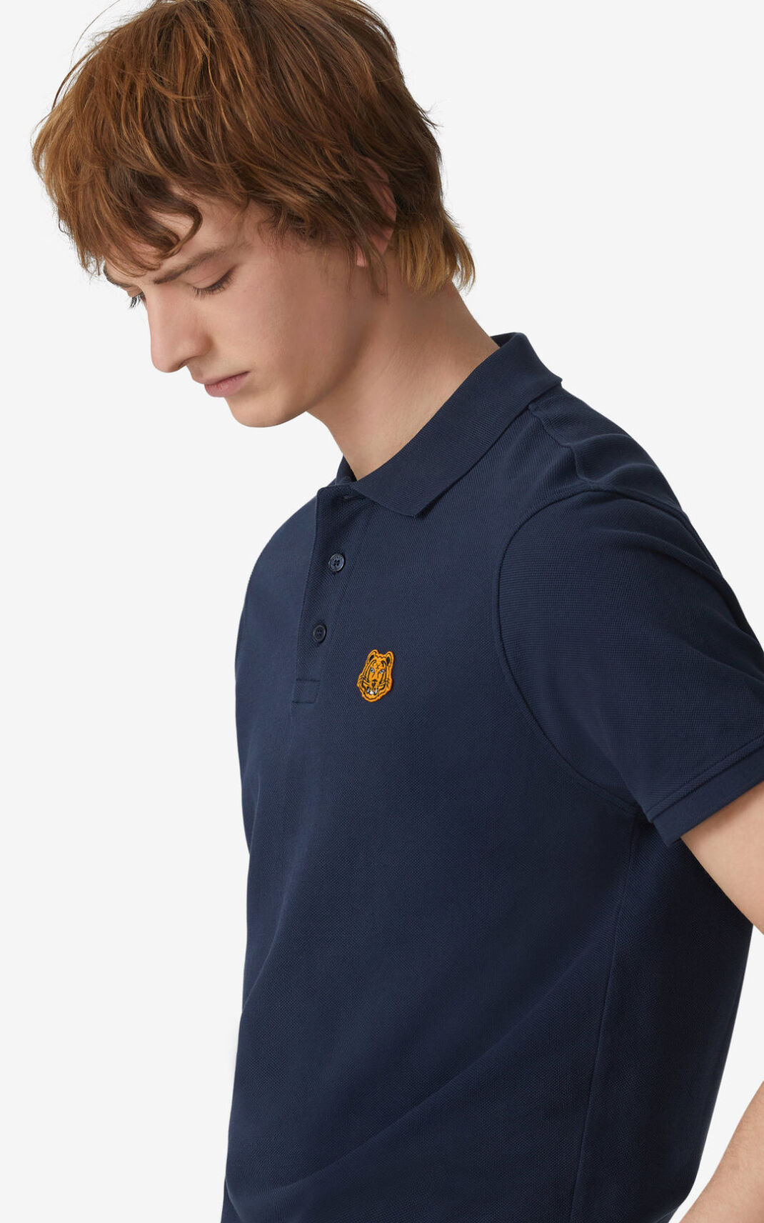 Polo Kenzo Tiger Crest Masculino - Azul Marinho Azuis | 924YGEHRA